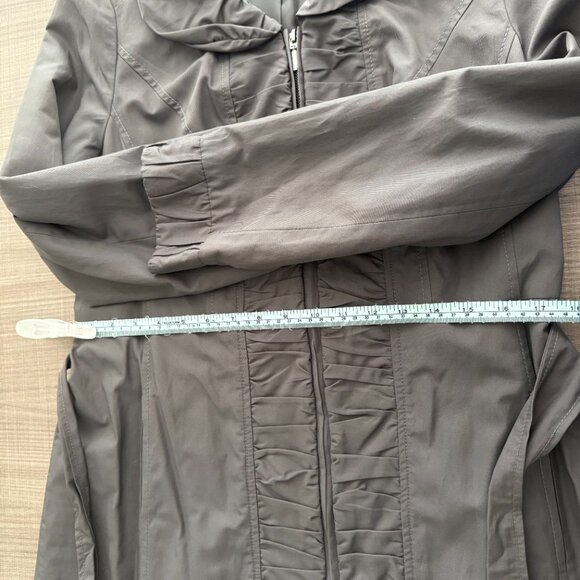 INC - Grey Belted Jacket with Ruffle detail - Size L - Picture 14 of 15
